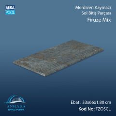 Firuze Mix 33x66x1,80 cm Merdiven Kaymazı Sol Bitiş
