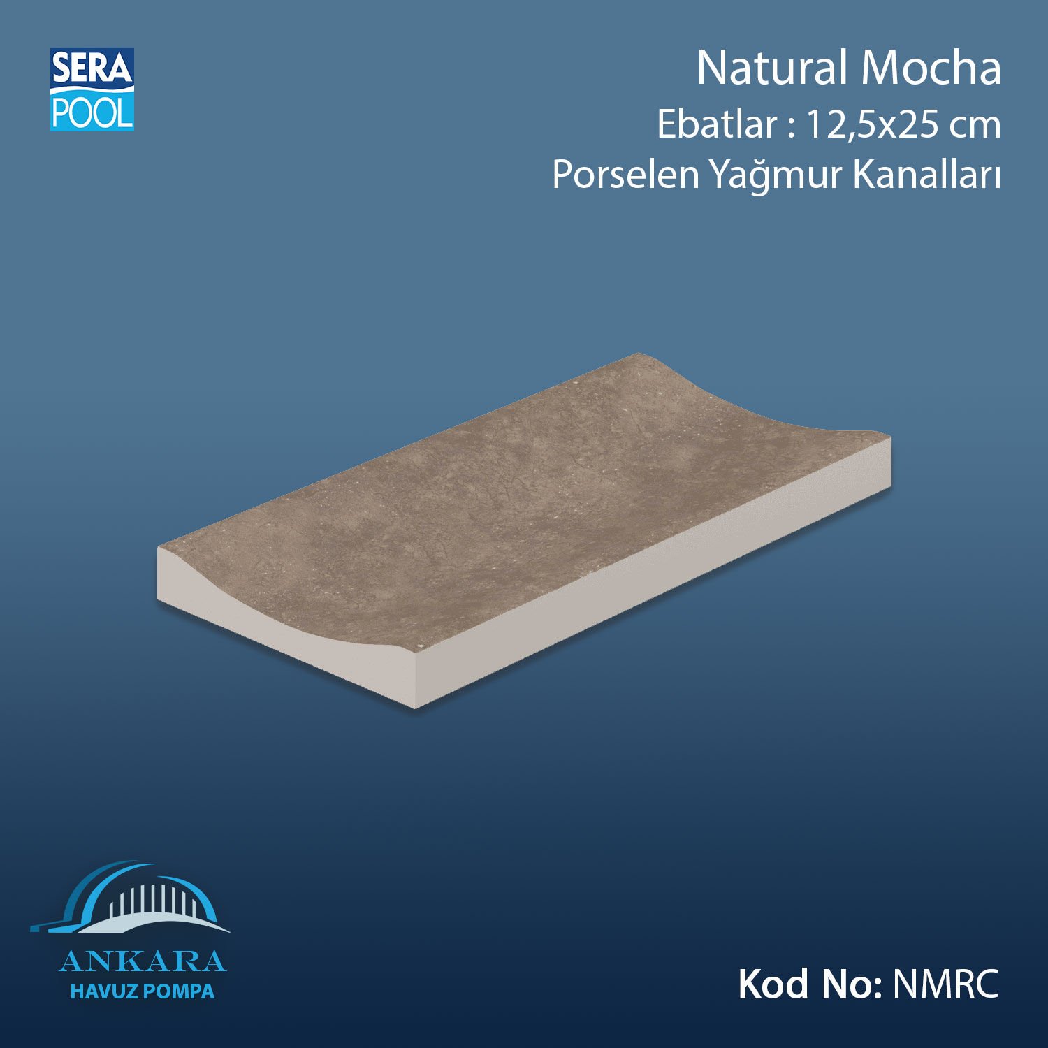 Natural Mocha 12,5x25 cm Yağmur Kanalı