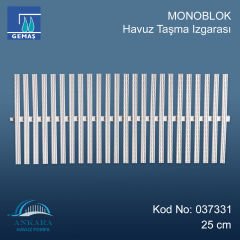 Gemaş Şeffaf Kare Tek Geçme Havuz Taşma Izgarası 25 cm.