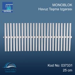 Gemaş Şeffaf Kare Tek Geçme Havuz Taşma Izgarası 25 cm.