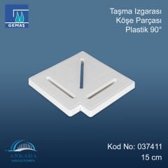 Taşma Izgarası Köşe Parçası 90° Plastik 15 cm