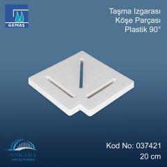 Taşma Izgarası Köşe Parçası 90° Plastik 20 cm