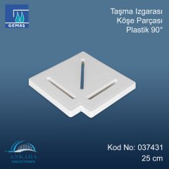 Taşma Izgarası Köşe Parçası 90° Plastik 25 cm