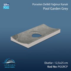 Serapool Pool Garden Grey 12,5x25 cm Delikli Yağmur Kanalı