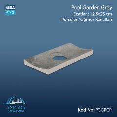 Serapool Pool Garden Grey 12,5x25 cm Delikli Yağmur Kanalı