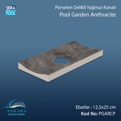 Serapool Pool Garden Anthracite 12,5x25 cm Delikli Yağmur Kanalı