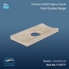 Serapool Pool Garden Beige 12,5x25 cm Delikli Yağmur Kanalı