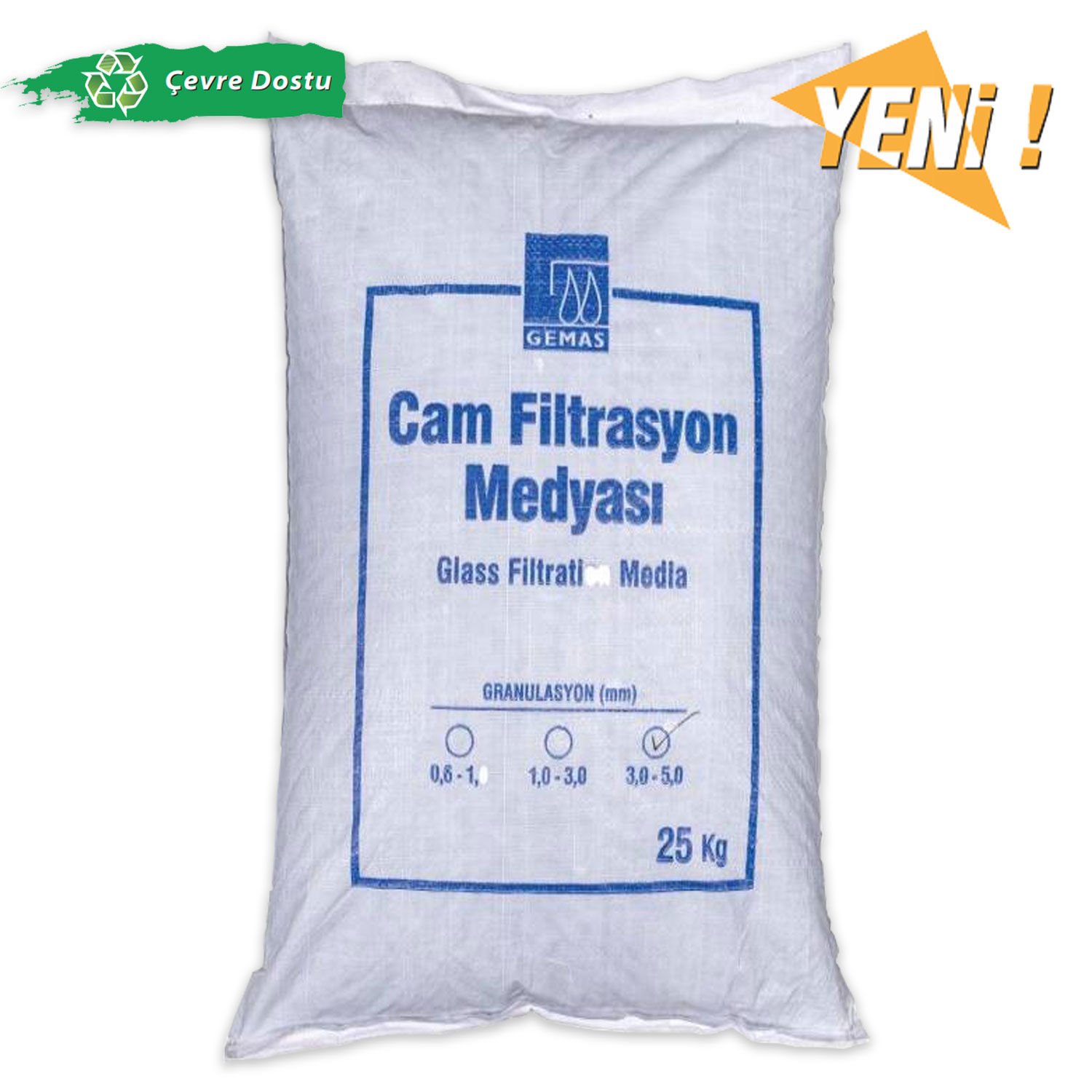 Cam Filtrasyon Medyası 3,0-5,0mm Tane İrili