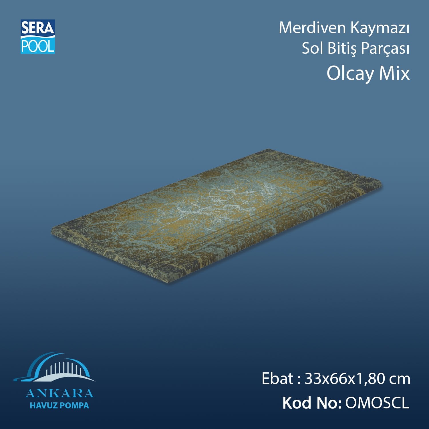 Olcay Mix 33x66x1,80 cm Merdiven Kaymazı Sol Bitiş