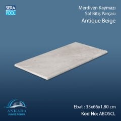 Antique Beige 33x66x1,80 cm Merdiven Kaymazı Sol Bitiş