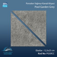 Serapool Pool Garden Grey 12,5x12,5 cm Yağmur Kanalı