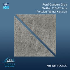 Serapool Pool Garden Grey 12,5x12,5 cm Yağmur Kanalı