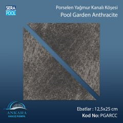 Serapool Pool Garden Anthracite 12,5x12,5 cm Yağmur Kanalı