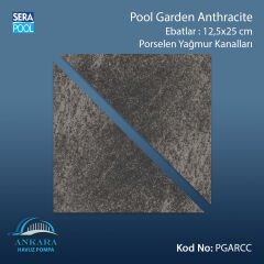 Pool Garden Anthracite 12,5x12,5 cm Yağmur Kanalı