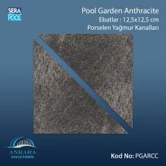 Serapool Pool Garden Anthracite 12,5x12,5 cm Yağmur Kanalı