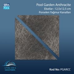 Serapool Pool Garden Anthracite 12,5x12,5 cm Yağmur Kanalı