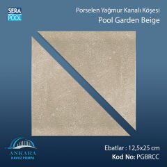 Serapool Pool Garden Beige 12,5x12,5 cm Yağmur Kanalı