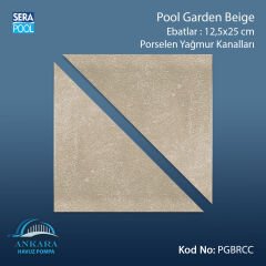Serapool Pool Garden Beige 12,5x12,5 cm Yağmur Kanalı