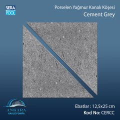 Serapool Cement Grey 12,5x12,5 cm Yağmur Kanalı