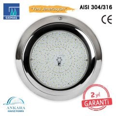 SlimLED-INOX” Havuz Sualtı Aydınlatma Lambası. Kovansız - Reçine Dolgulu, Tek Renkli - 252 LED RGB - 36 W Kendinden Entegreli