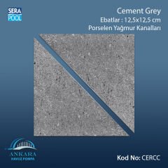 Serapool Cement Grey 12,5x12,5 cm Yağmur Kanalı