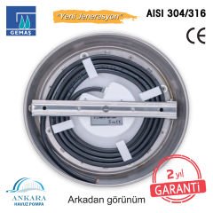 SlimLED-INOX” Havuz Sualtı Aydınlatma Lambası. Kovansız - Reçine Dolgulu, Tek Renkli - 252 LED RGB - 36 W Merkezi Entegreli