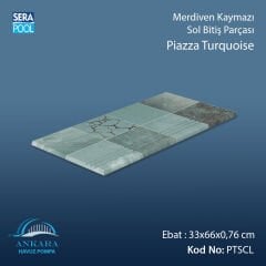 Piazza Turquoise 33x66x0,76 cm Merdiven Kaymazı Sol Bitiş