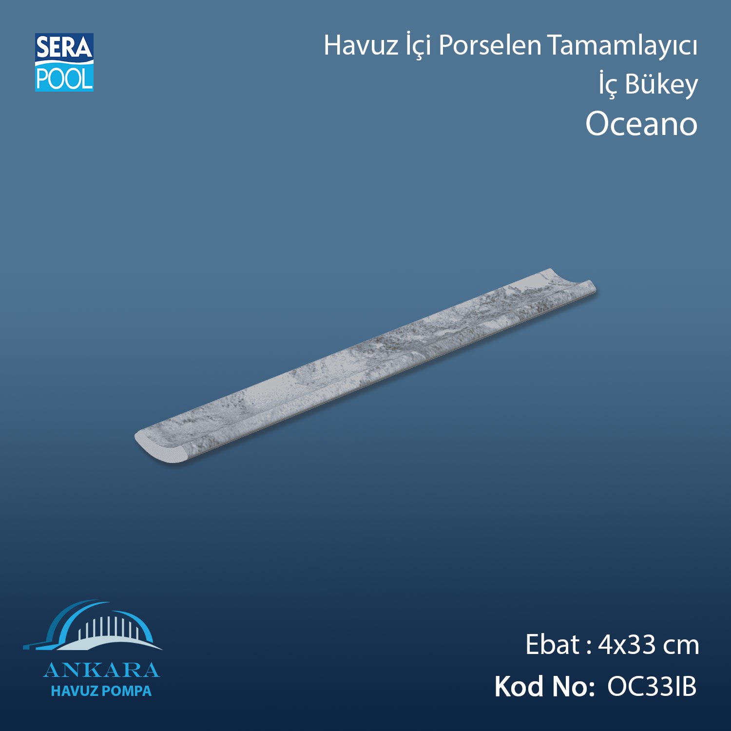 Oceano 4x33 cm İç Bükey