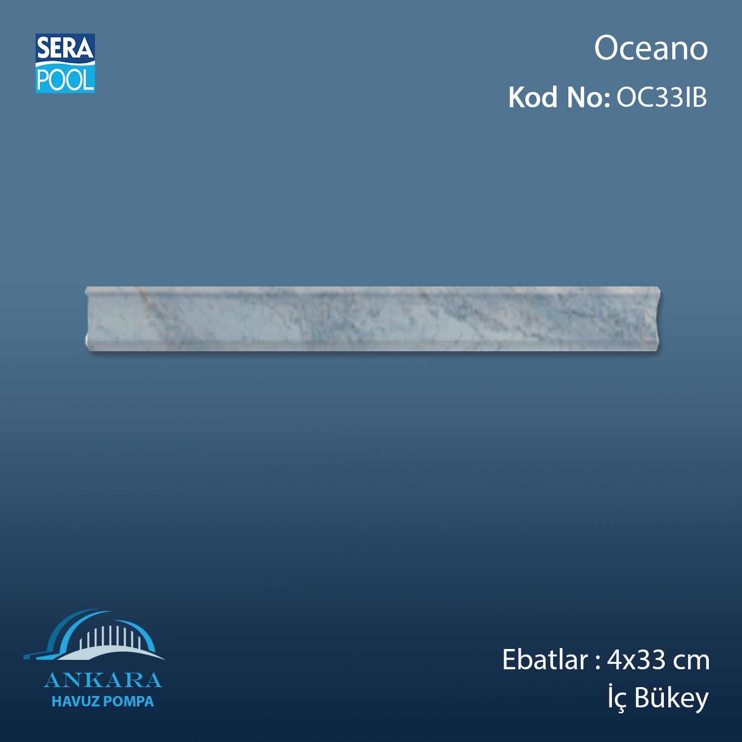 Oceano 4x33 cm İç Bükey