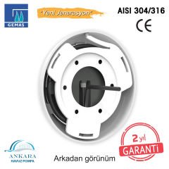 MİDİ-Clicker-INOX Havuz Sualtı Lambası, Kovansız, Reçine Dolgulu, Tek Renkli - 72 LED Gün Işığı - 11 W