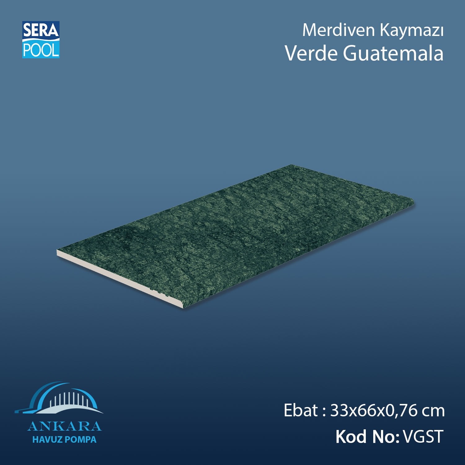 Verde Guatemala 33x66x0,76 cm Merdiven Kaymazı