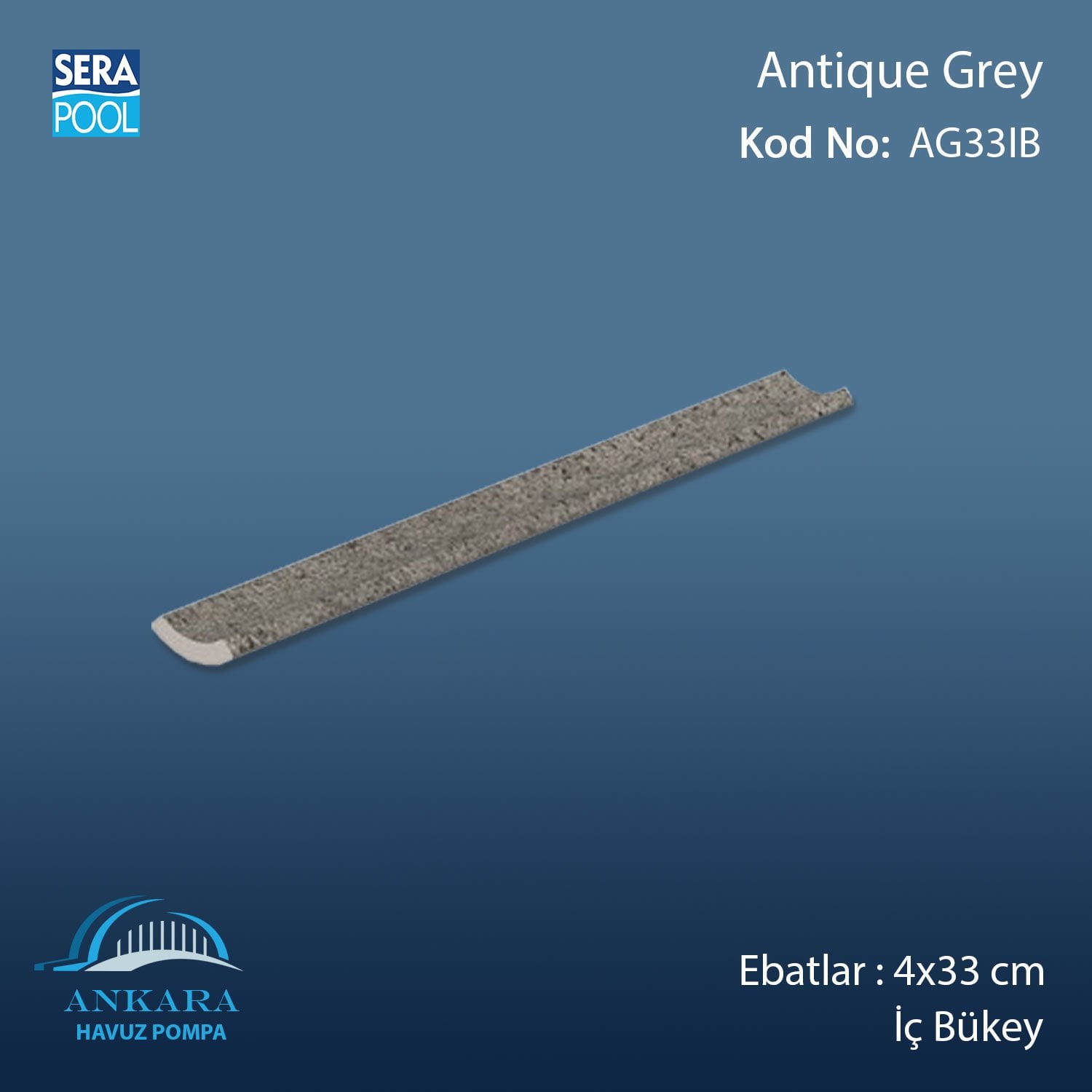 Antique Grey 4x33 cm İç Bükey