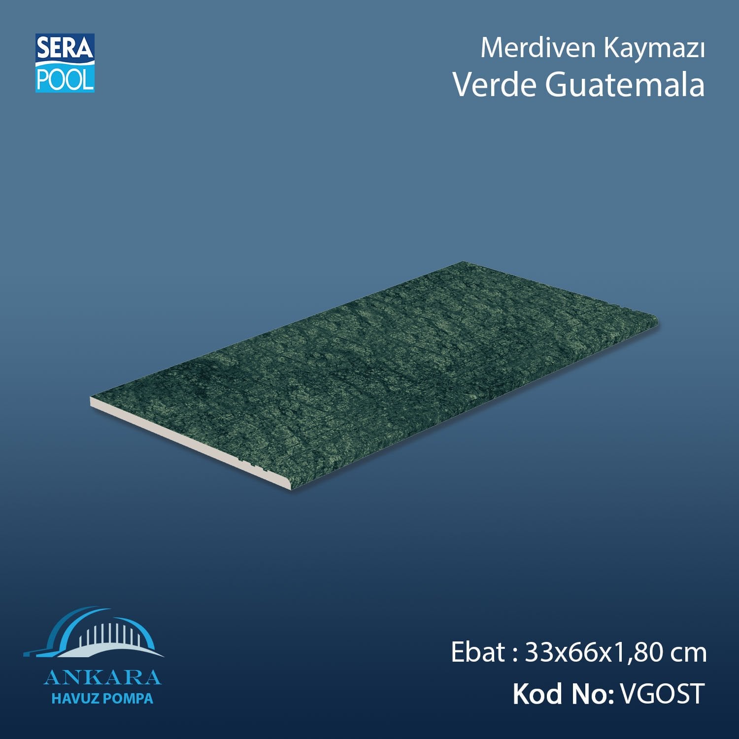 Verde Guatemala 33x66x1,80 cm Merdiven Kaymazı