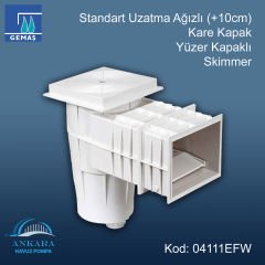 Standart Uzatma Ağızlı (+10 cm) Skimmerler - Kare Kapak Skimmer, Yüzer Kapaklı
