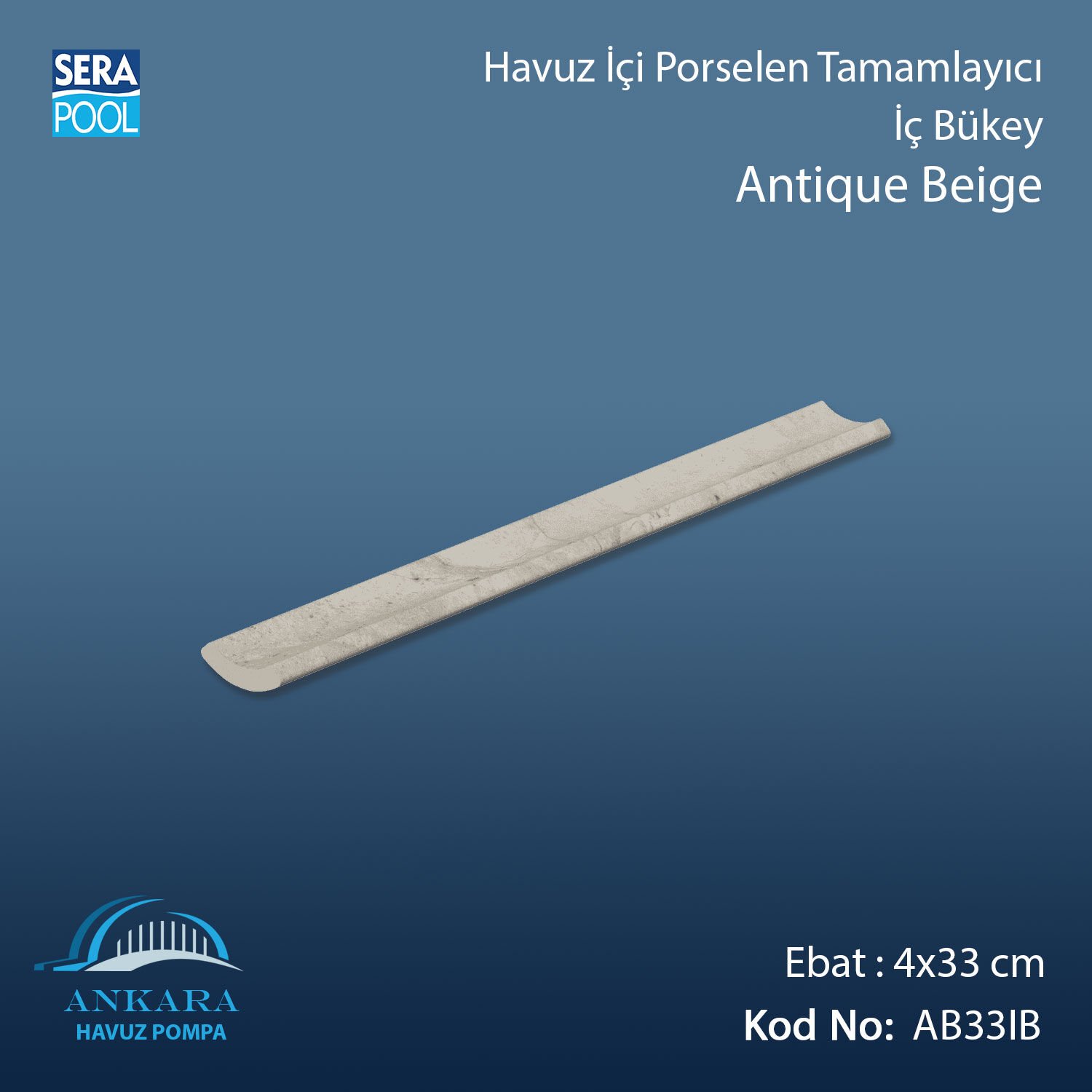 Antique Beige 4x33 cm İç Bükey