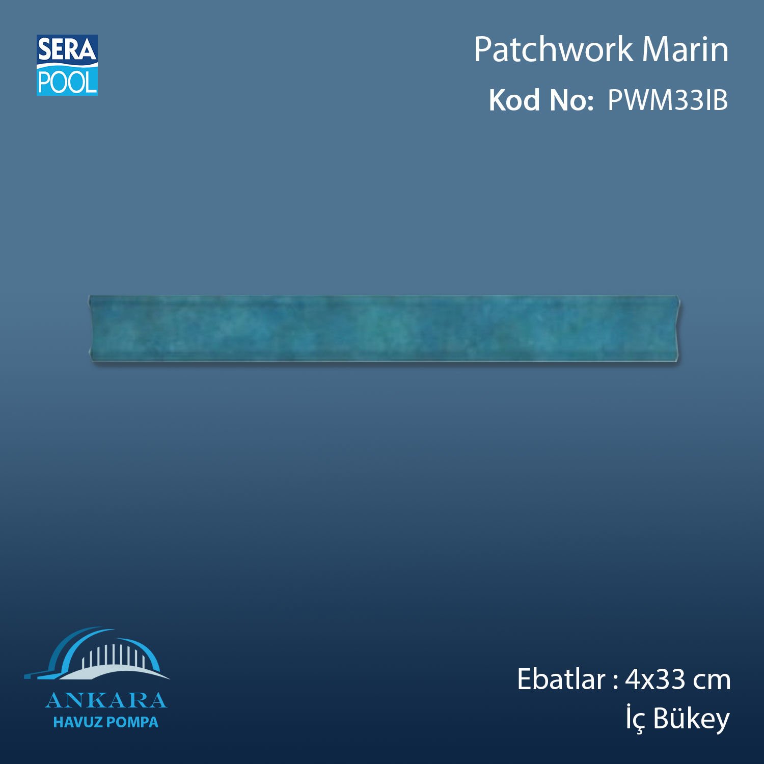 Patchwork Marin 4x33 cm İç Bükey