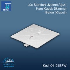 Lüx Standart Uzatma Ağızlı (+10 cm) Skimmerler - Lüks Standart Uzatma Ağızlı Kare Kapak Skimmer - Beton (Klapeli)