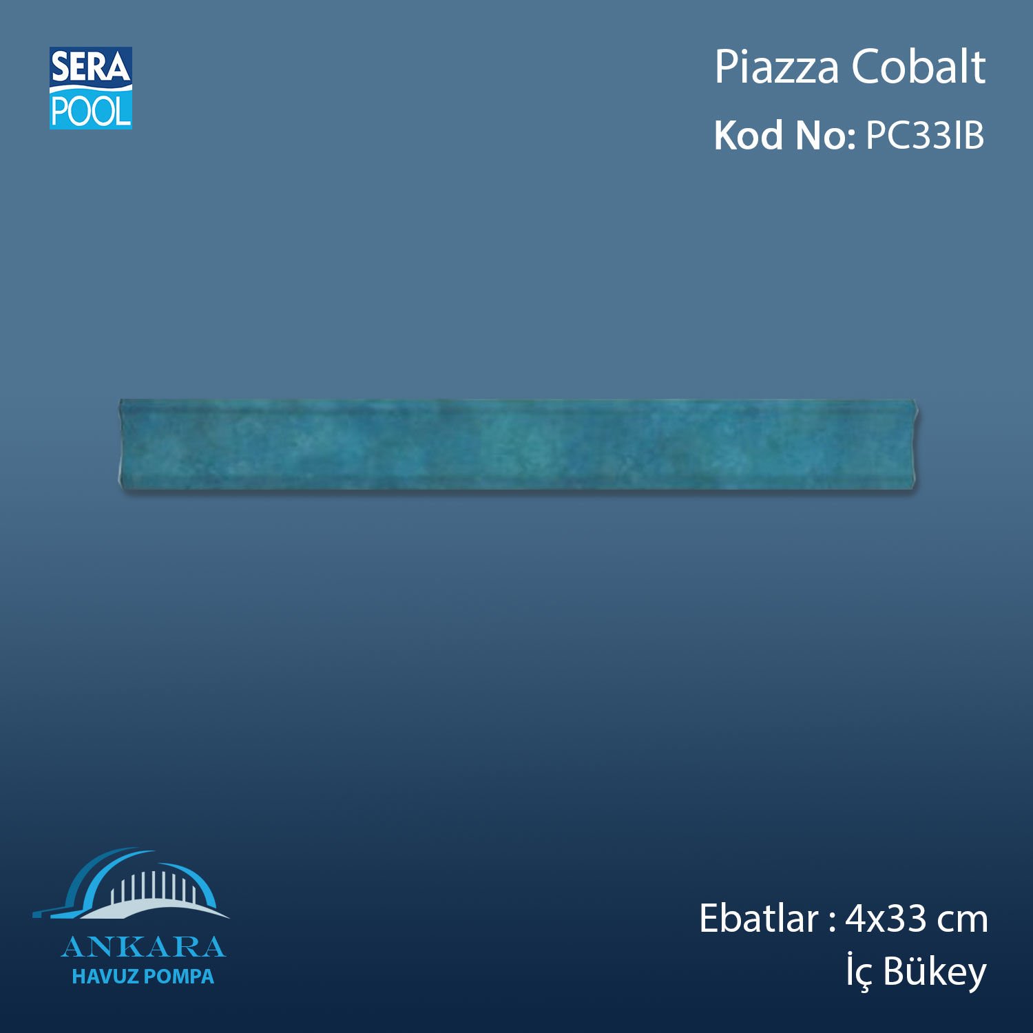 Piazza Cobalt 4x33 cm İç Bükey