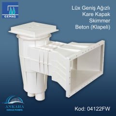 Lüx Geniş Ağızlı Skimmerler - Lüks Geniş Ağızlı Kare Kapak Skimmer - Beton (Klapeli)
