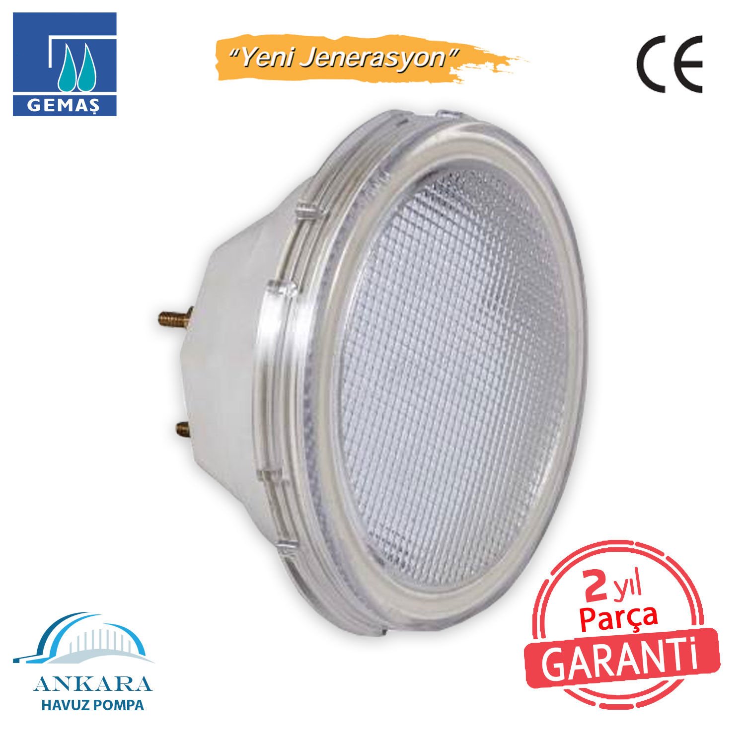 “SlimLED” Havuz Sualtı Aydınlatma Ampulü - Değişim Kiti. 252 LED, Tek Renkli - Turkuvaz