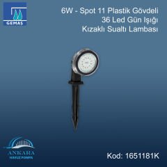 6W - Spot 11 Plastik Gövdeli 36 Led Beyaz Kızaklı Sualtı Lambası