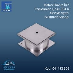 Beton Havuzlar için Paslanmaz Çelik Seviye Ayarlı Skimmer Kapağı - Seviye Ayarlı Skimmer Kapağı Paslanmaz Çelik 304