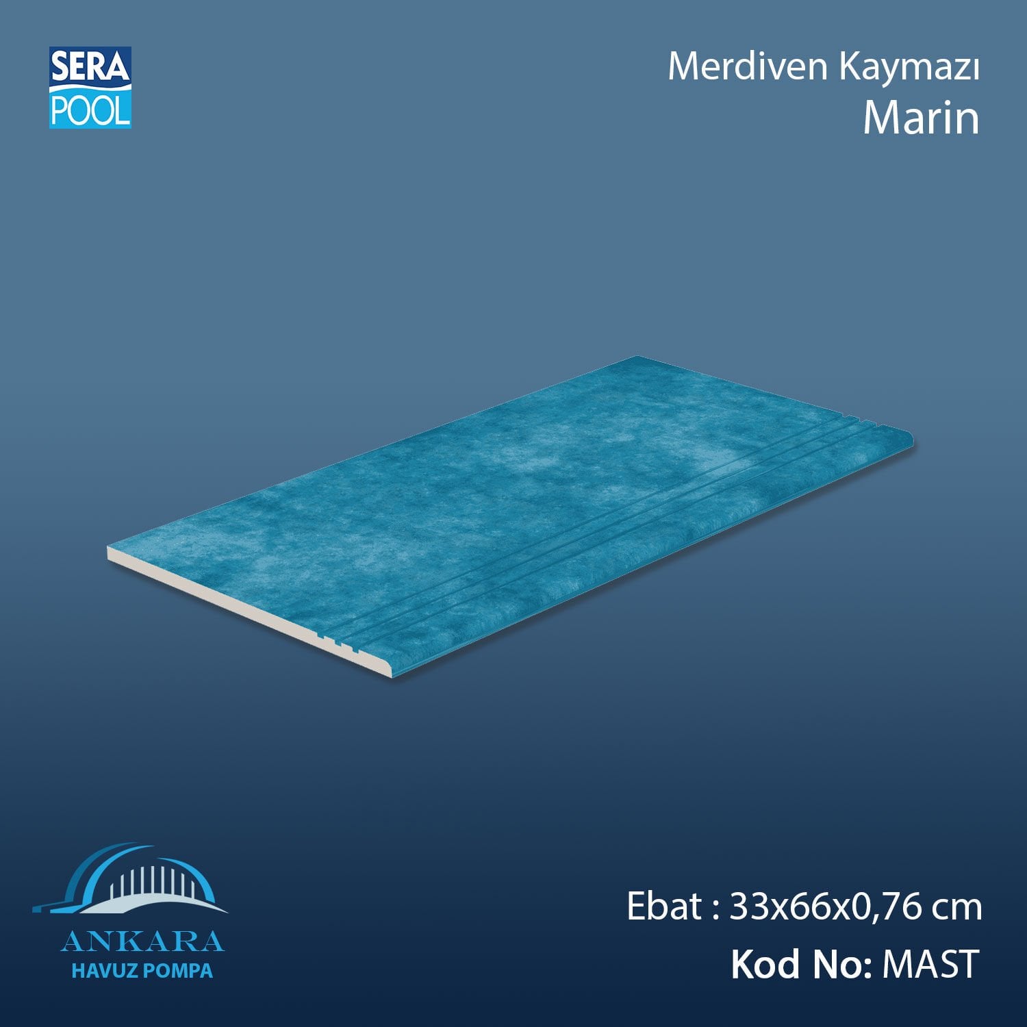 Marin 33x66x0,76 cm Merdiven Kaymazı