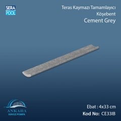 Cement Grey 4x33 cm İç Bükey