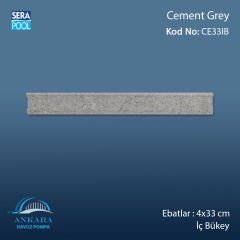Cement Grey 4x33 cm İç Bükey