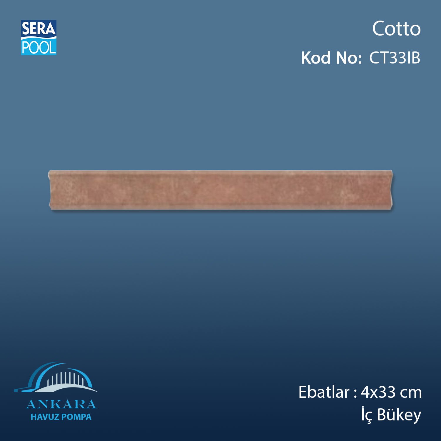 Cotto 4x33 cm İç Bükey