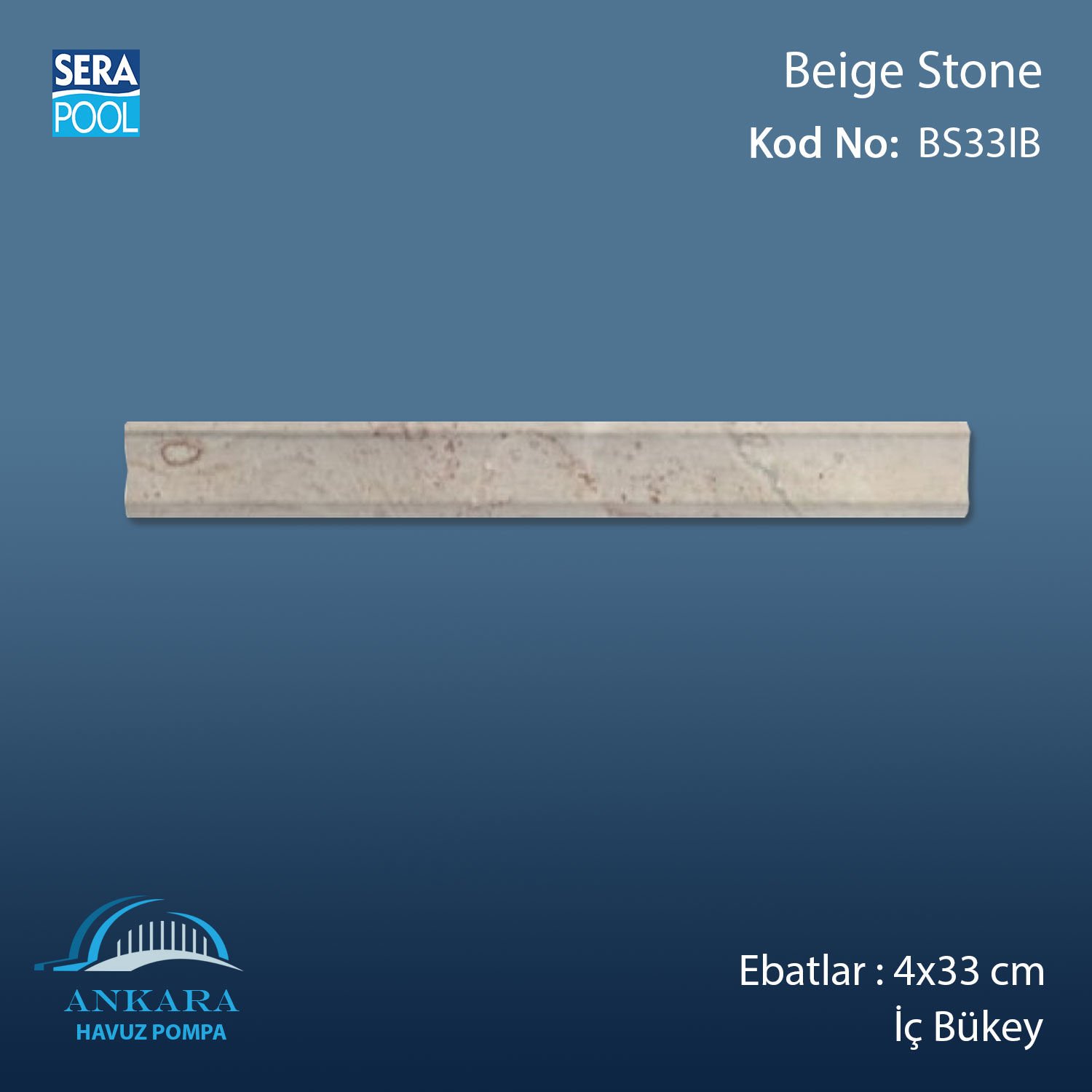 Beige Stone 4x33 cm İç Bükey