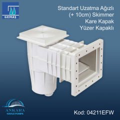 Standart Uzatma Agızlı (+10 cm) Skimmer - Kare Kapak Skimmer Yüzer Kapaklı