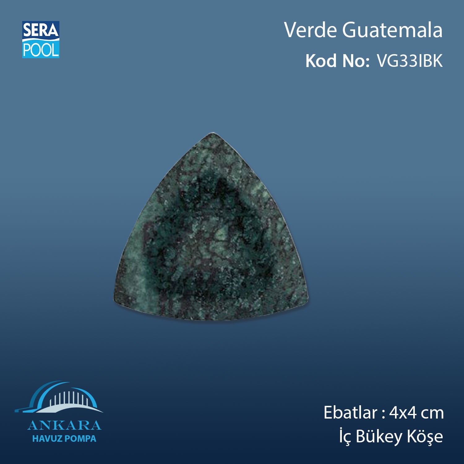 Verde Guatemala 4x4 cm İç Bükey Köşe