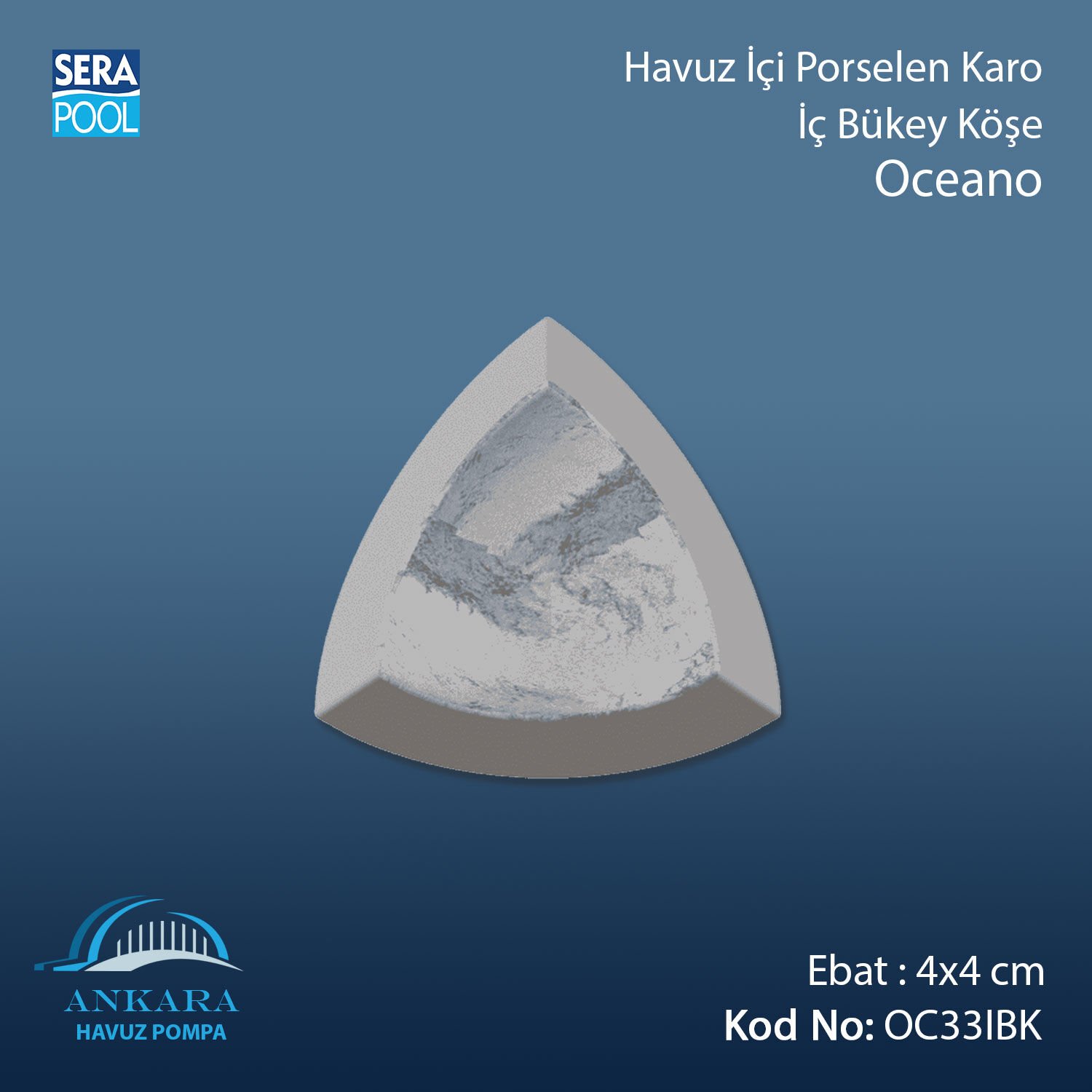 Oceano 4x4 cm İç Bükey Köşe